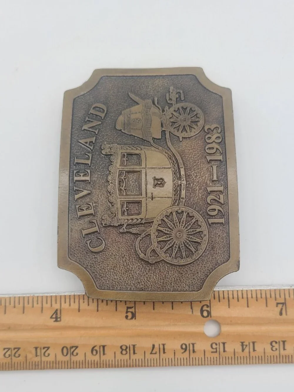 Cleveland Brass Belt Buckle 1921-1983 Carriage Wells Fargo?